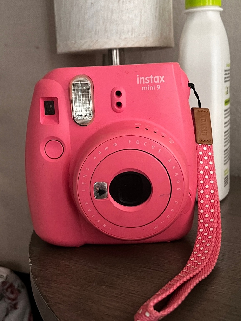 Fujifilm instax mini 9 Instant Camera - Hot Pink with Pink Wrist Strap
